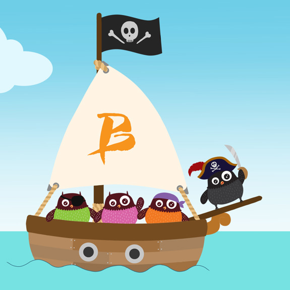 Polarugglor ute på skattjakt på ett piratskepp.