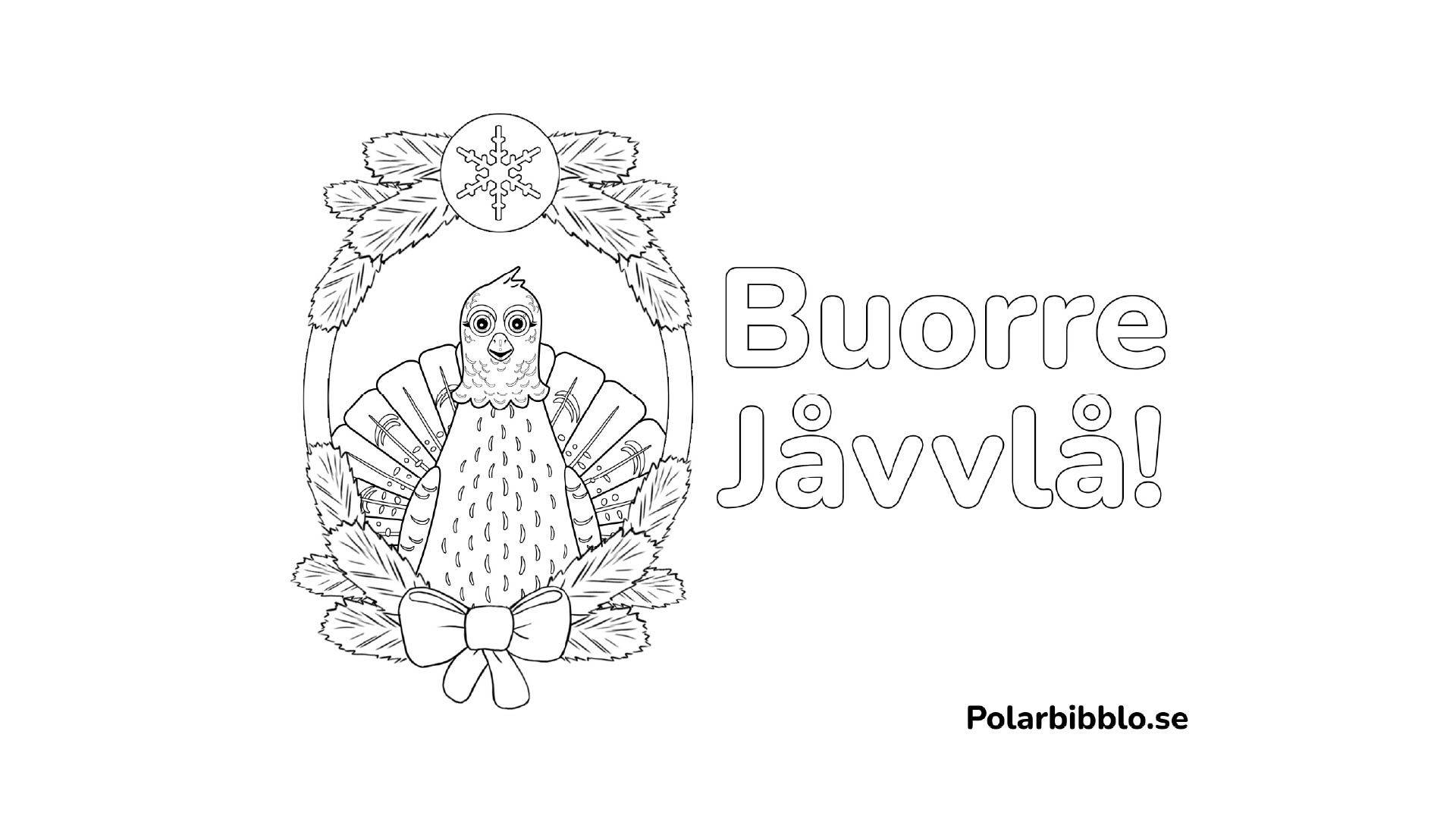 Ett julkort med tjädern.