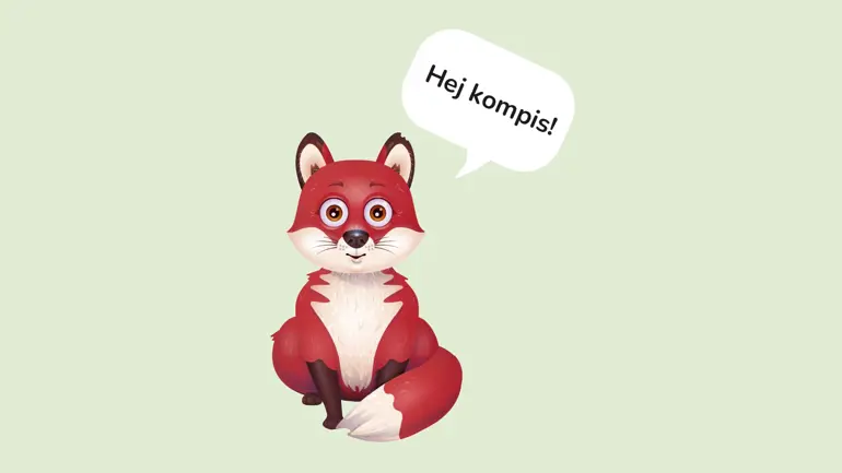 En pratbubbla med texten