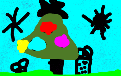 God Jul med glittergran