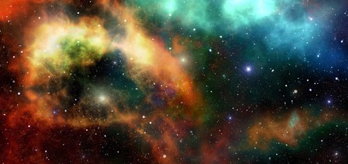 Nebulosa i flera färger.