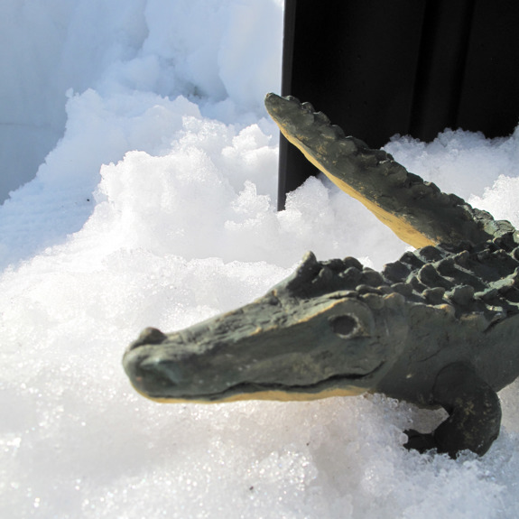 Krokodilen i snö.