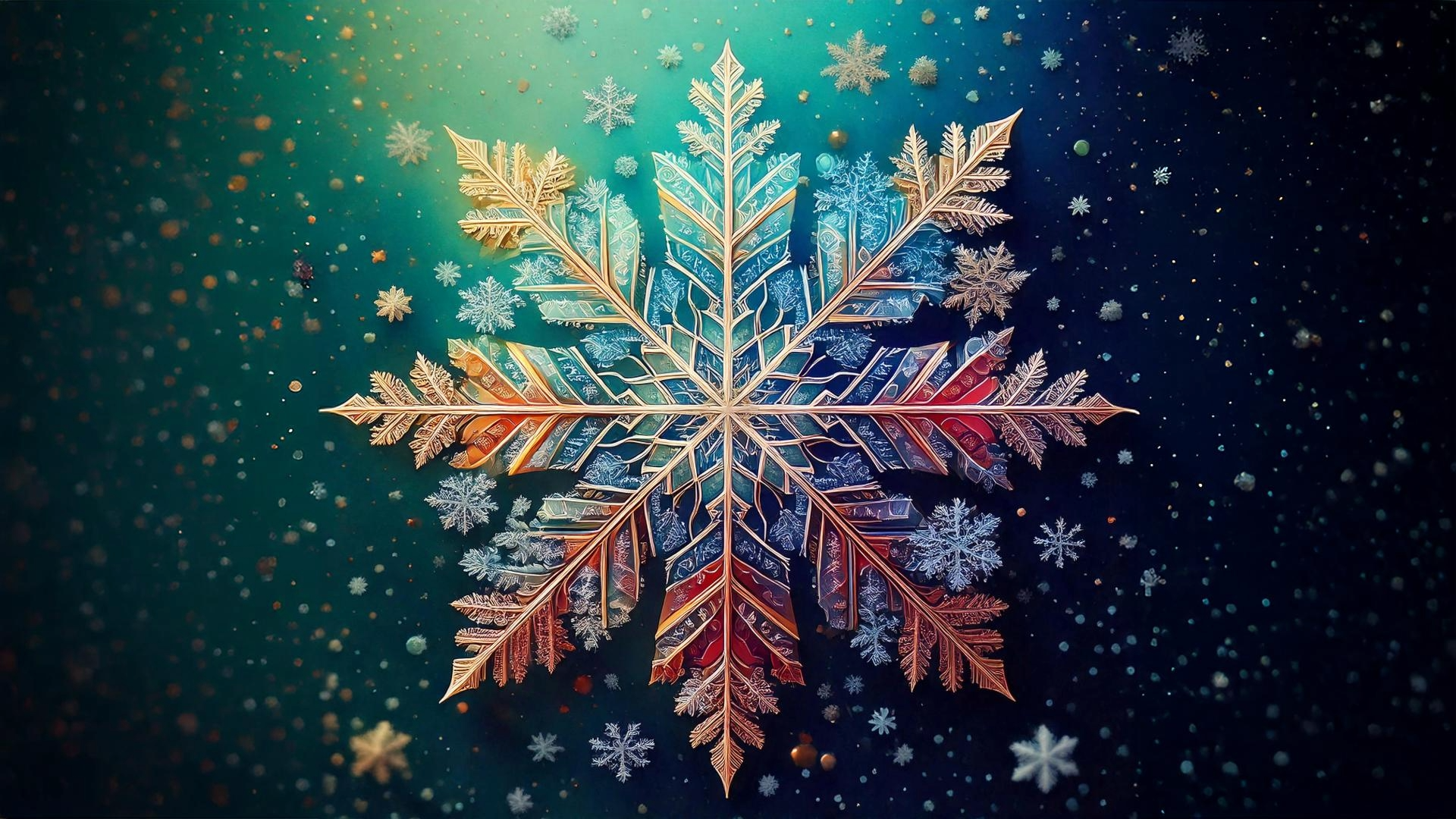Färggrann snöflinga
