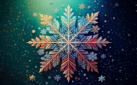 Färggrann Snöflinga.