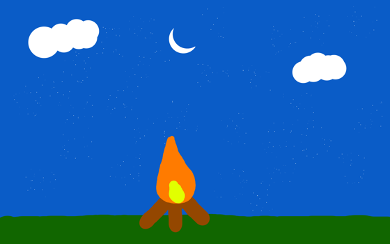 Lägereld under en kväll