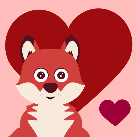 Räven och två hjärtan.