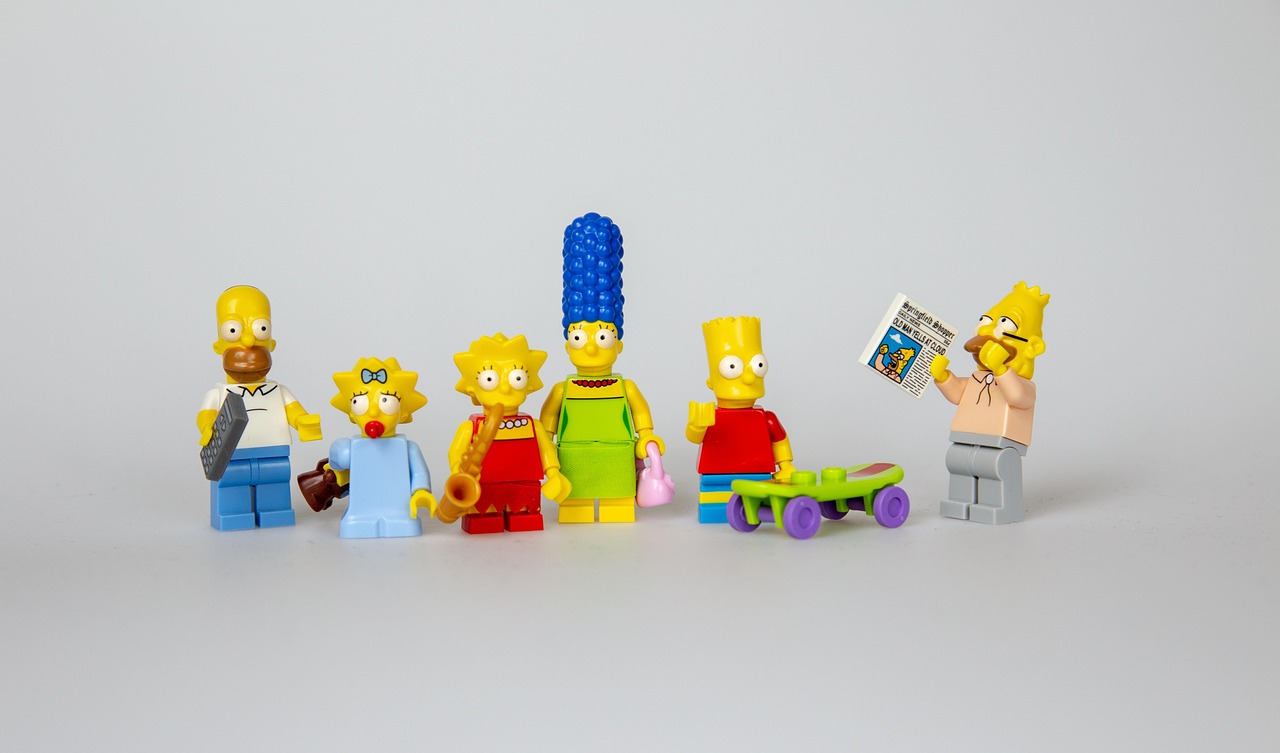 Familjen Simpson som Legofigurer.