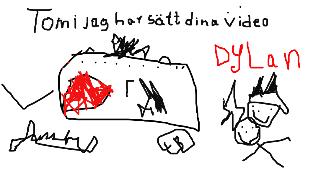 Tomu gillar mycket maskiner så han tryckte på röda knappen sen sprang har nere i en spegel och åkte vägen till andra vägen