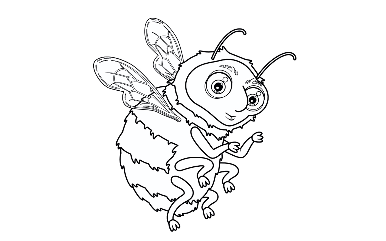 Färgläggningsbild på humlan.