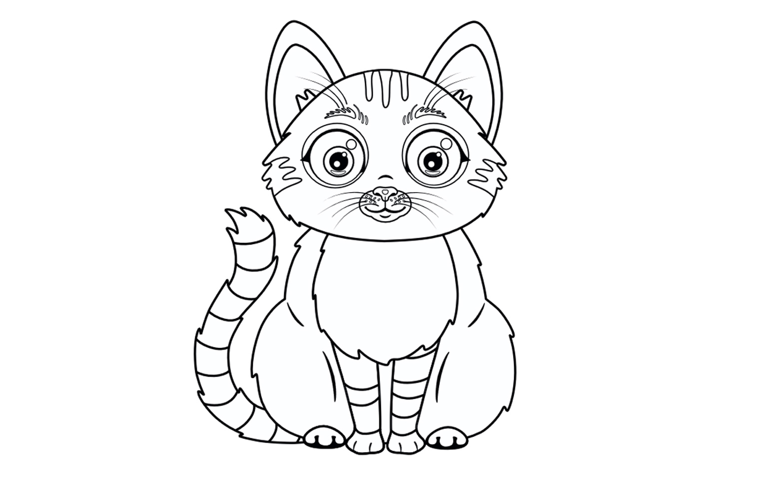 Färgläggningsbild på katten.