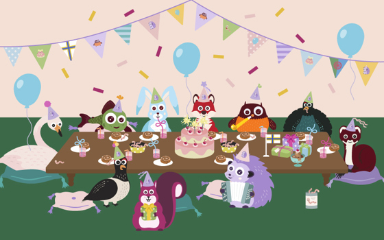 Polarbibblodjuren firar att igelkotten flyttar in.