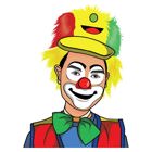 En glad vanlig clown med glada färger.