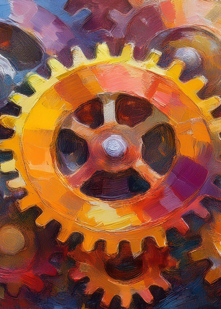 Kugghjul i höstfärger.