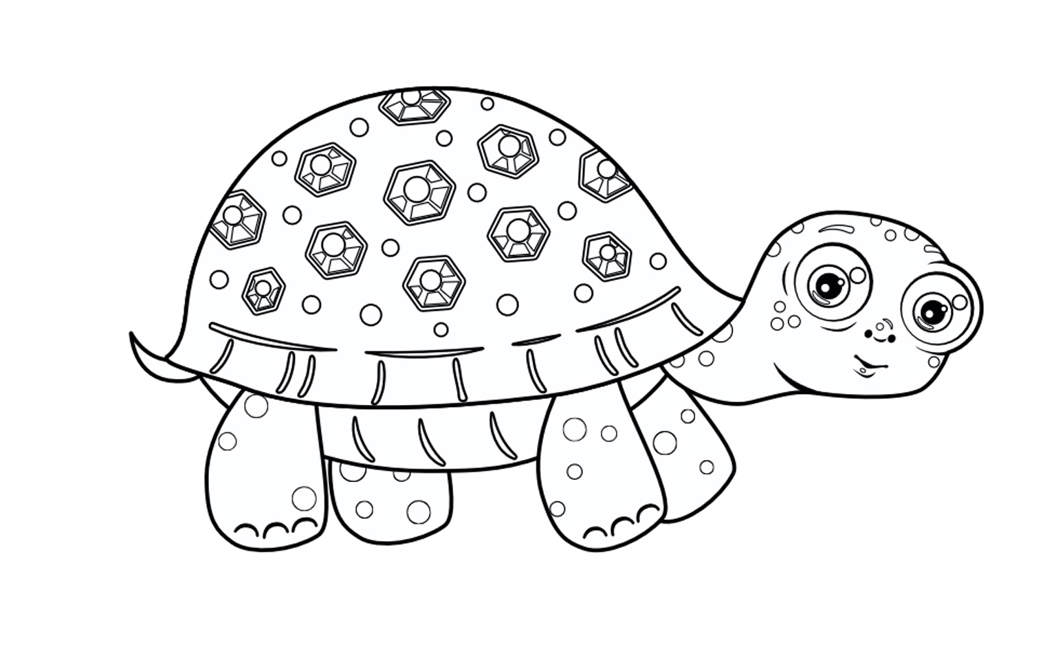 Färgläggningsbild på sköldpaddan.