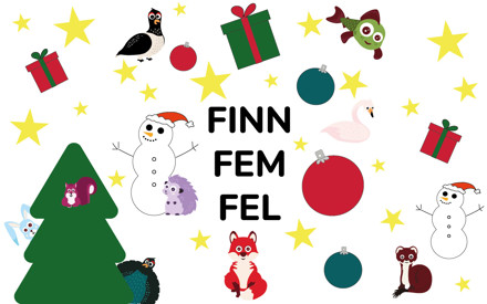 Snögubbar, julkulor, gran, stjärnor och språkdjur.