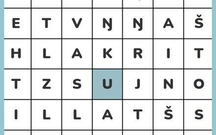 Bokstäver i rutnät.