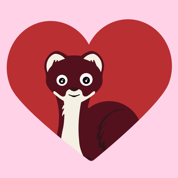 Hermelinen i ett rött hjärta.