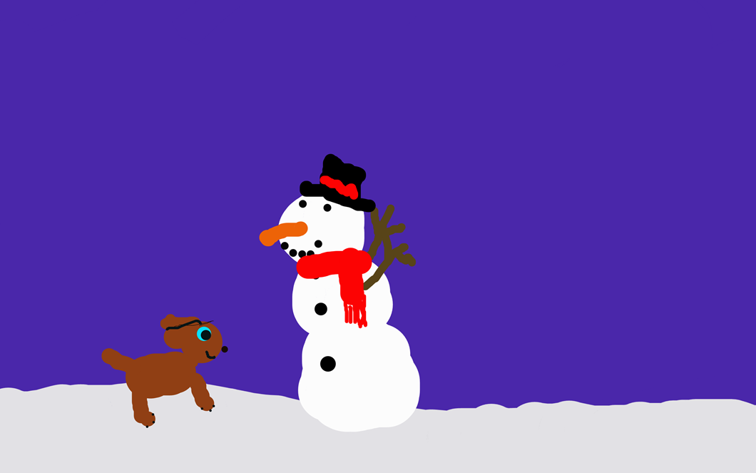 snögubben och hunden