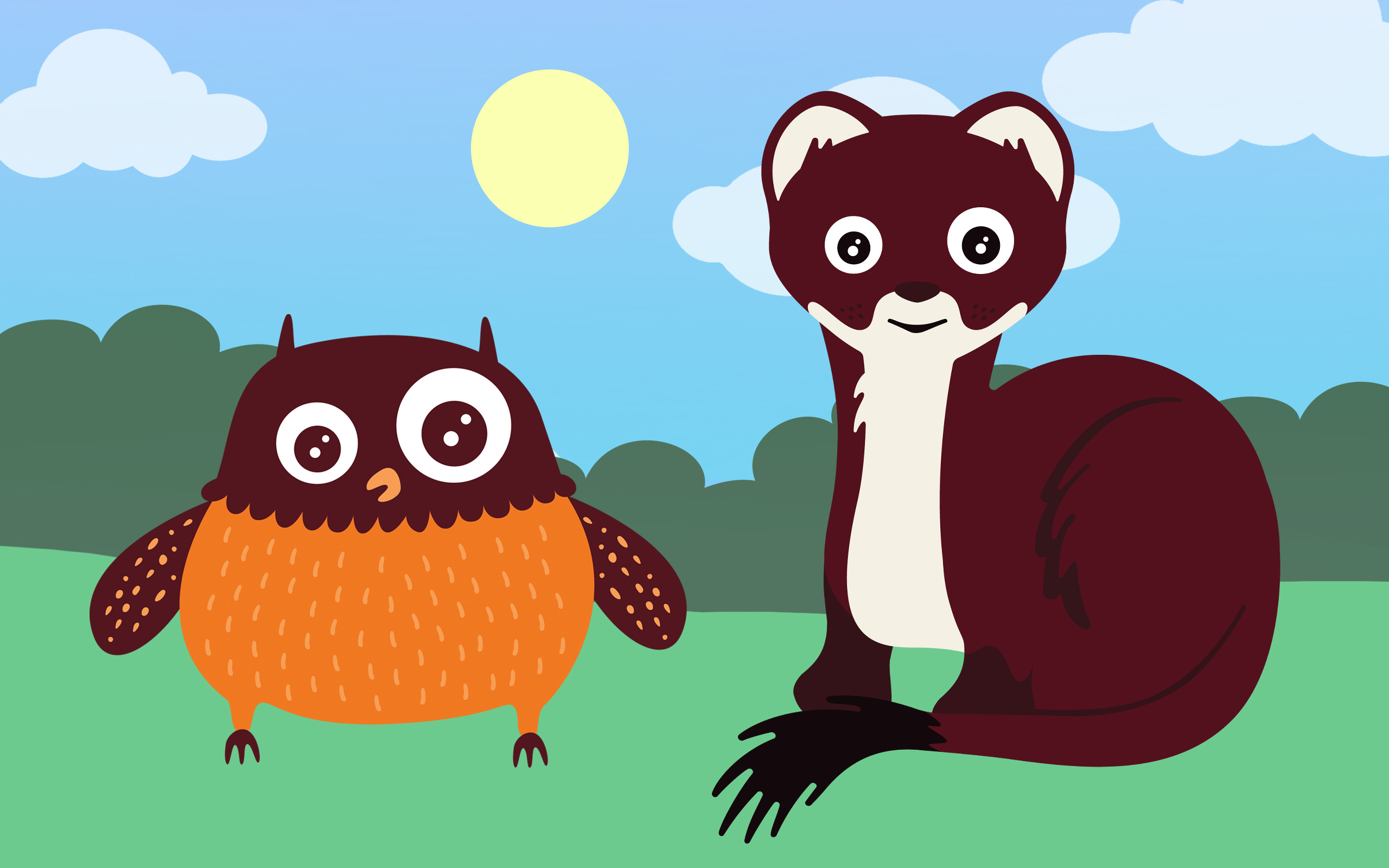 Polarugglan tillsammans med den nordsamiska hermelinen.